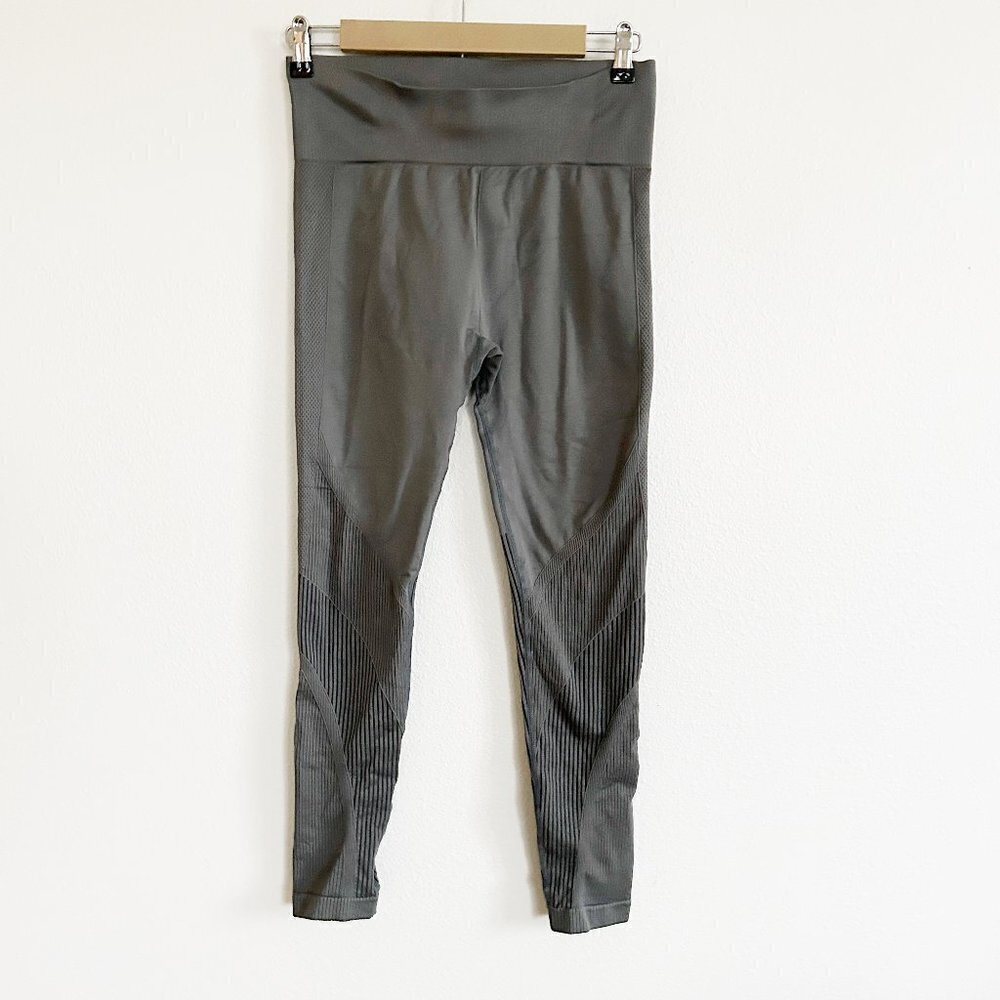 Zyia Active XL Grid Performance Leggings Ribbed Stretch Athletic Pants